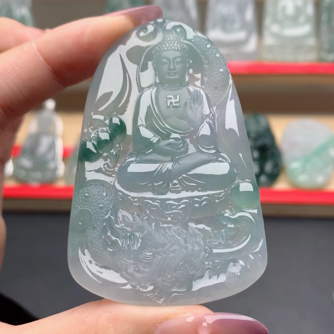 远***山翡翠未镶嵌颈饰阿弥陀佛