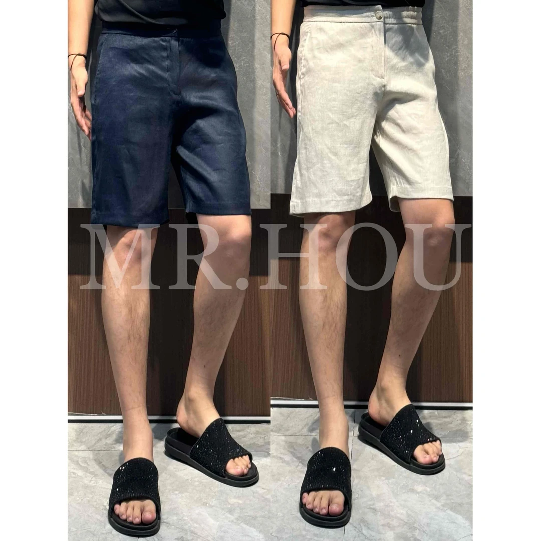 【ZG】25019 “雨露亚麻”商务休闲老钱风百搭休闲短裤时尚大气