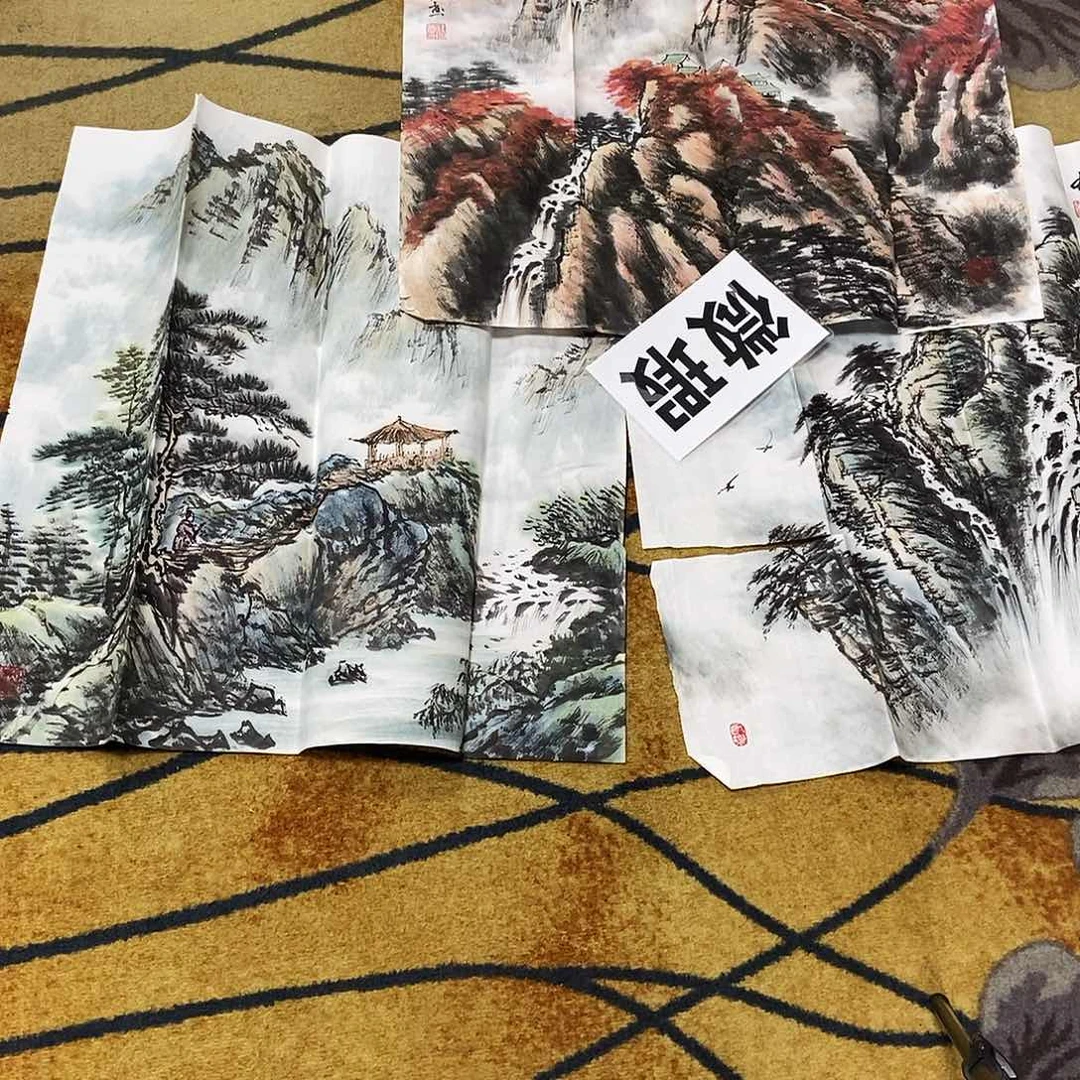 国画K**j杜文军手绘山水68.68