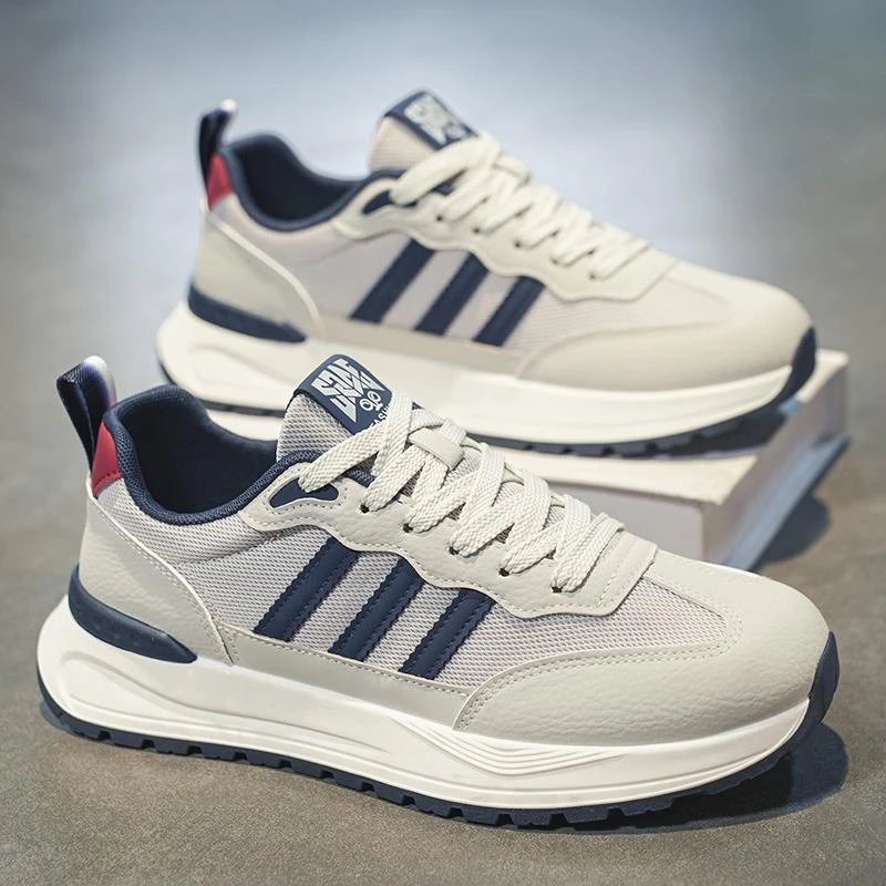 阿甘男鞋2025新款夏季透气网面潮牌百搭休闲运动鞋厚底增高老爹鞋