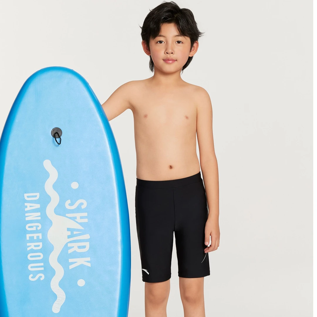 安踏儿童男童泳裤2025四季款透气舒适训练泳裤青少年速干游泳泳裤