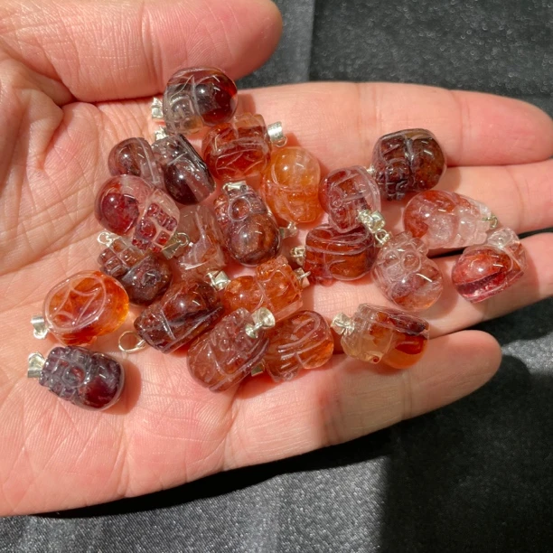 【胶花貔貅】天然水晶红胶花貔貅配件/多样性发其一