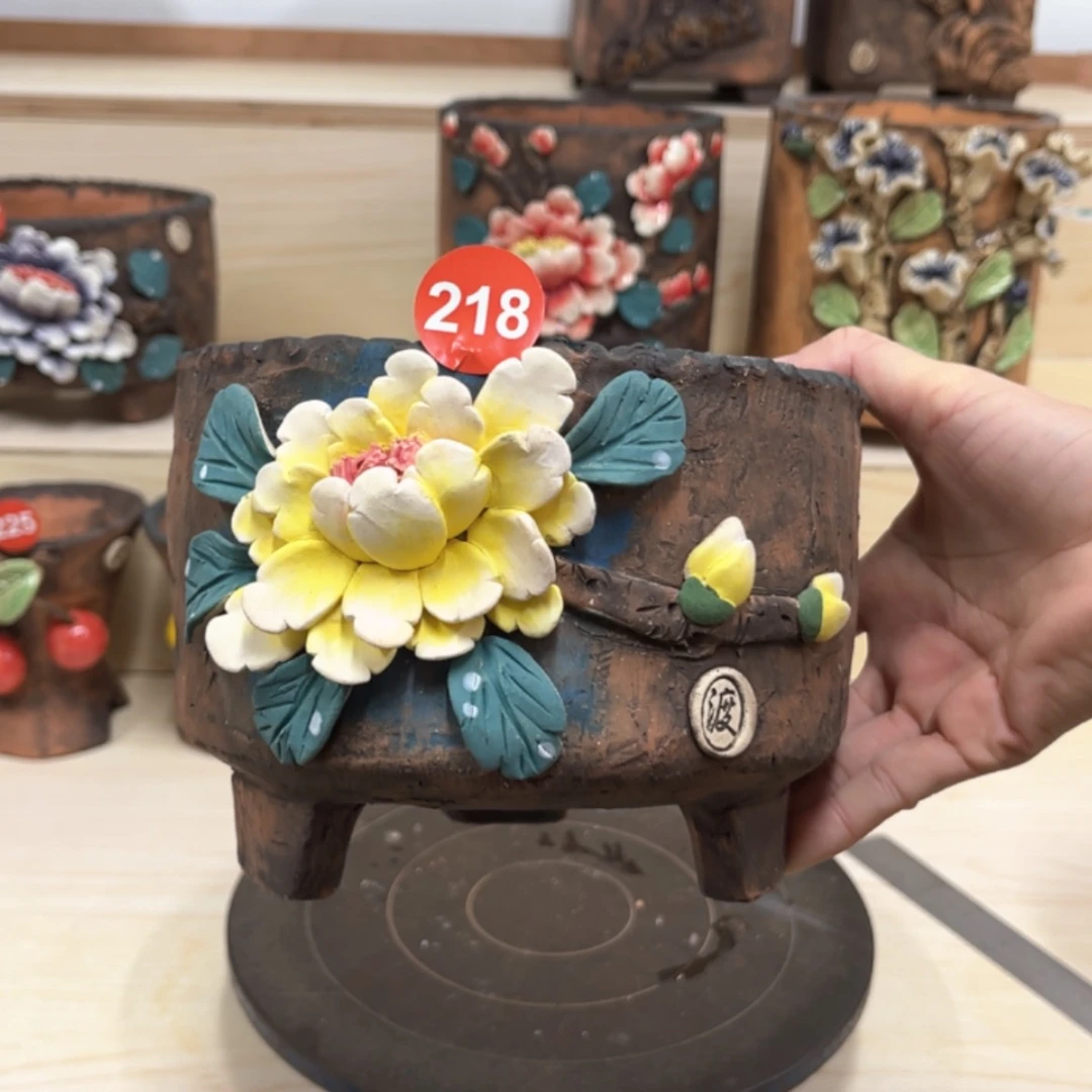 【闪购商品】紫砂花盆218号内口15外高13