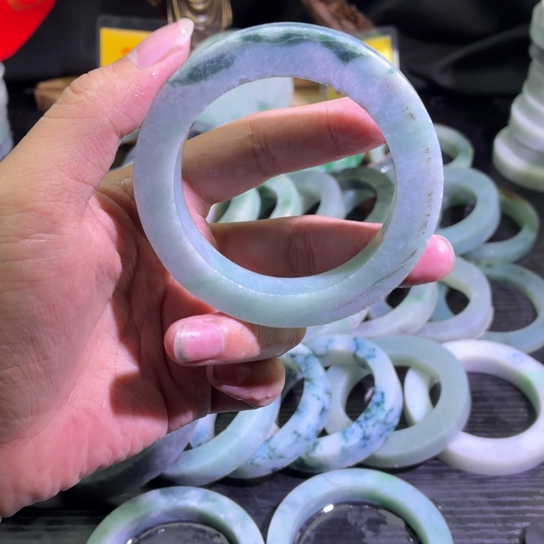 定制翡翠未镶嵌天然翡翠A货毛胚手镯定制