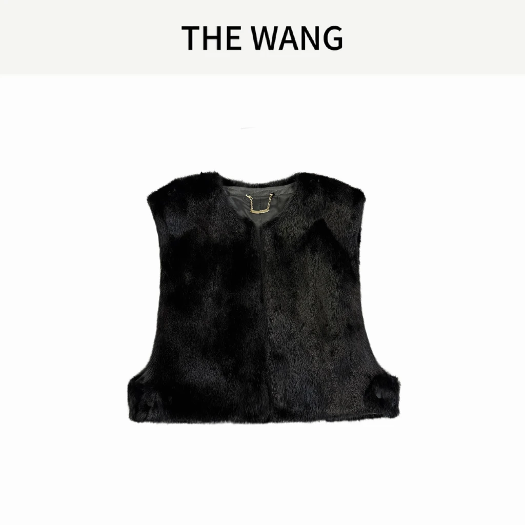 THE WANG 貂皮外套皮草整貂马夹马甲29072