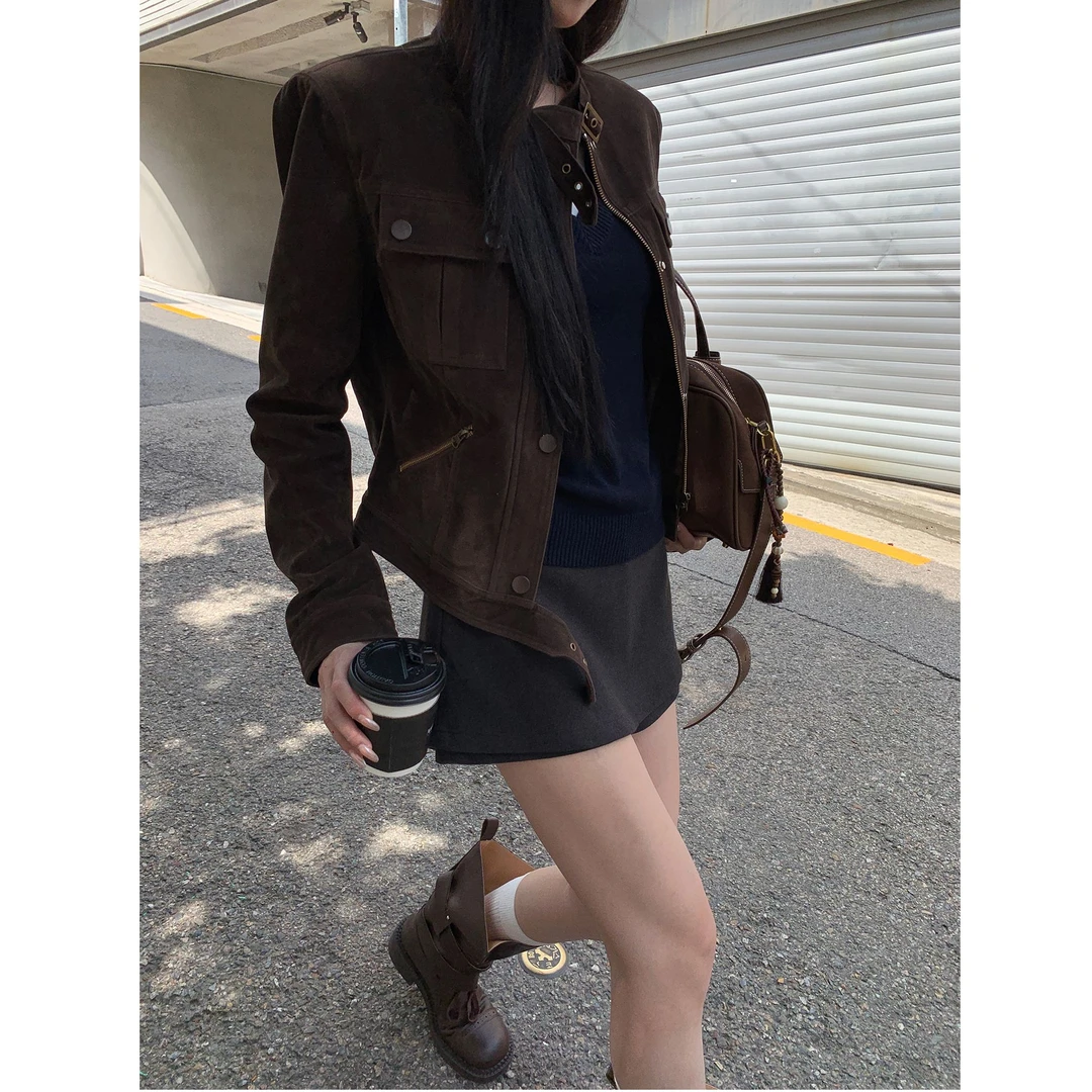 【七颗虾滑】秋装新款女2025复古高级感短外套253V2338