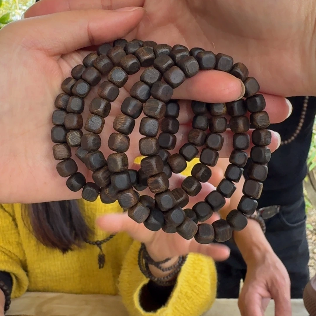 手串沉香绿奇楠沉水单圈约0.7-8多样性发一条