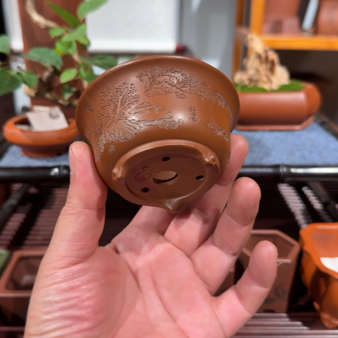 紫砂花盆原矿紫泥