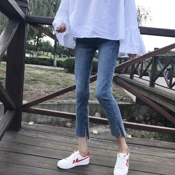 高腰牛仔裤女小个子夏季2025新款韩版时尚修身显瘦女士浅色牛仔裤