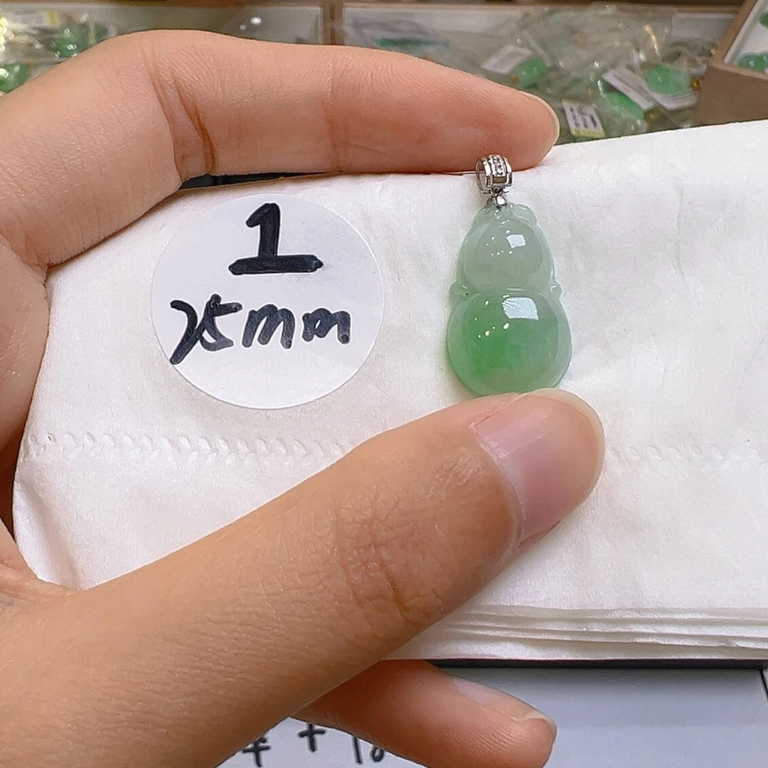 翡翠18K金镶嵌吊坠(不含链)翡翠
