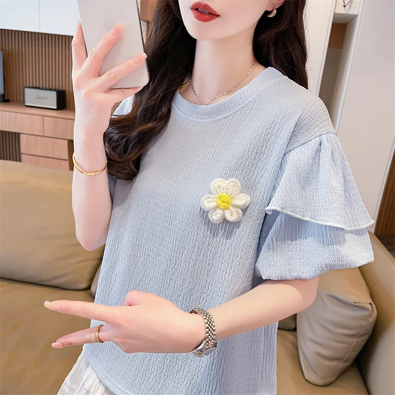 独特漂亮小衫洋气知性上衣服女初高中学生大童短袖T恤新爆薄短款