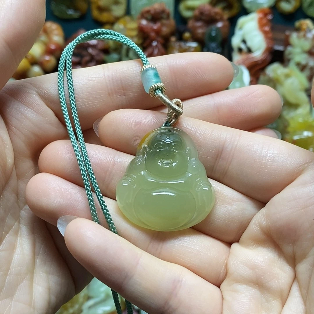 岫玉未镶嵌吊坠(赠链)微棉