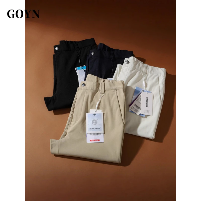 GOYN老钱风男士2025新款秋季百搭时尚速干简约男装休闲透气直筒裤