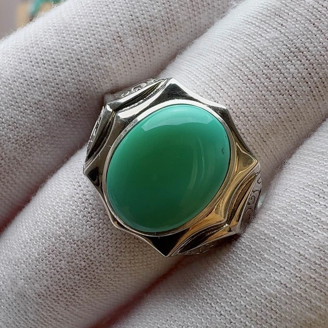 绿松石珠宝奇石银S925镶嵌