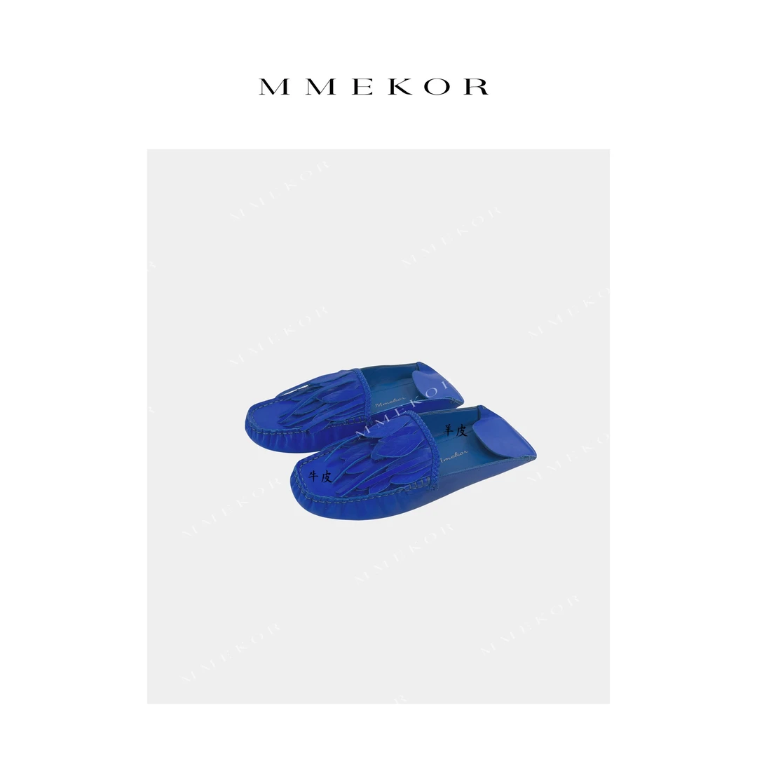 MMEKOR“羽毛平底鞋”2025新款摩登街头时髦百搭单鞋 25755