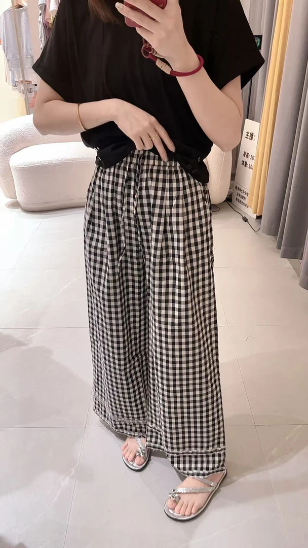 觅裳家 【格子裤】1986高品质新款时尚韩系百搭格子裤