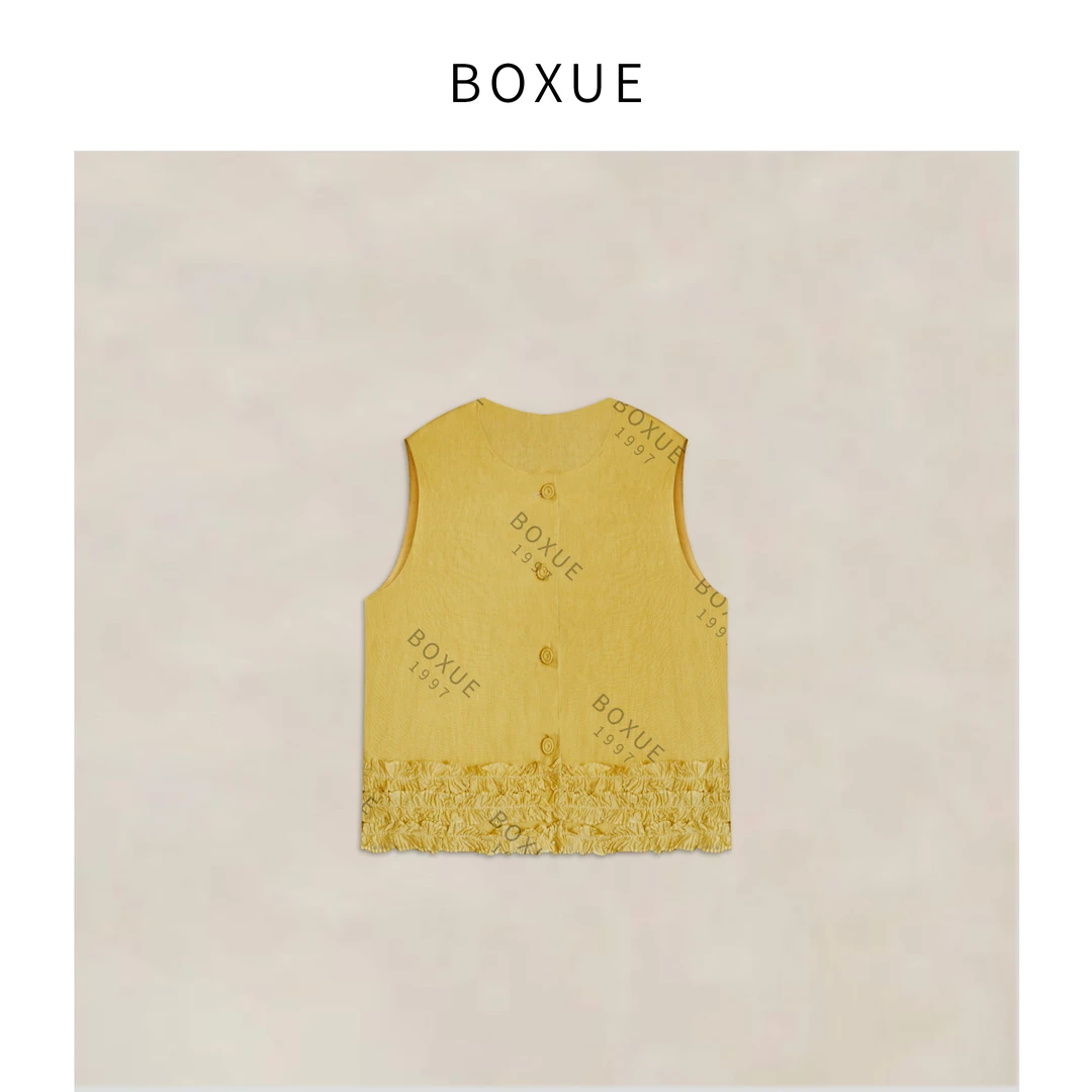 BOXUE“春迢”2025春季新款高级感100亚麻轻奢马夹外套#250325W1300