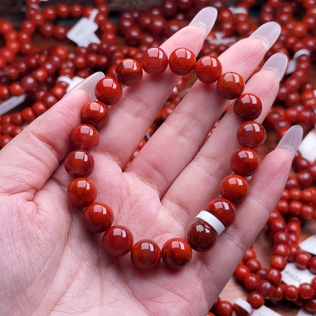 南红玛瑙未镶嵌瓦西牛血10mm