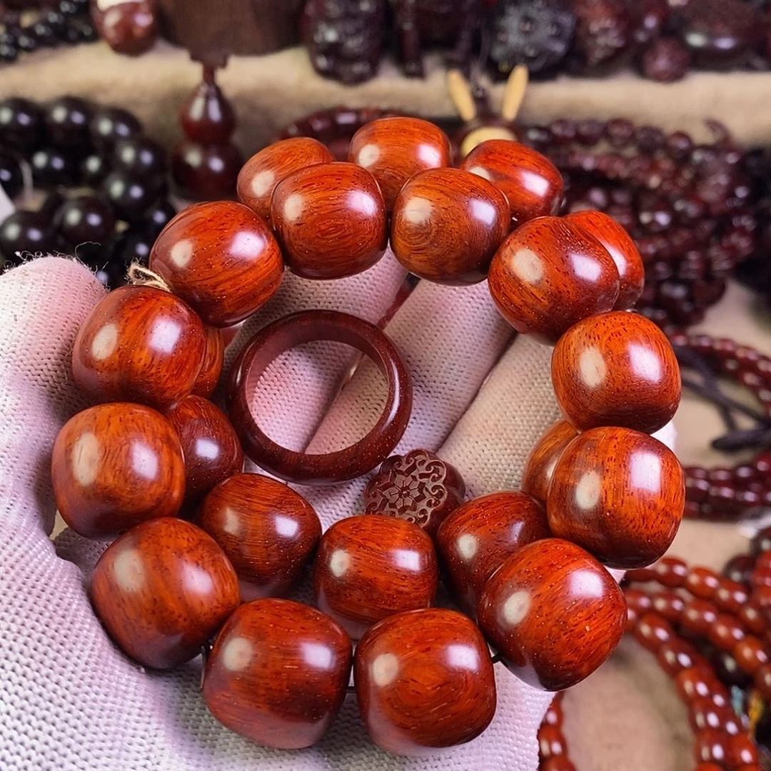 小叶紫檀手串/手链七*无胶无蜡18老型手持