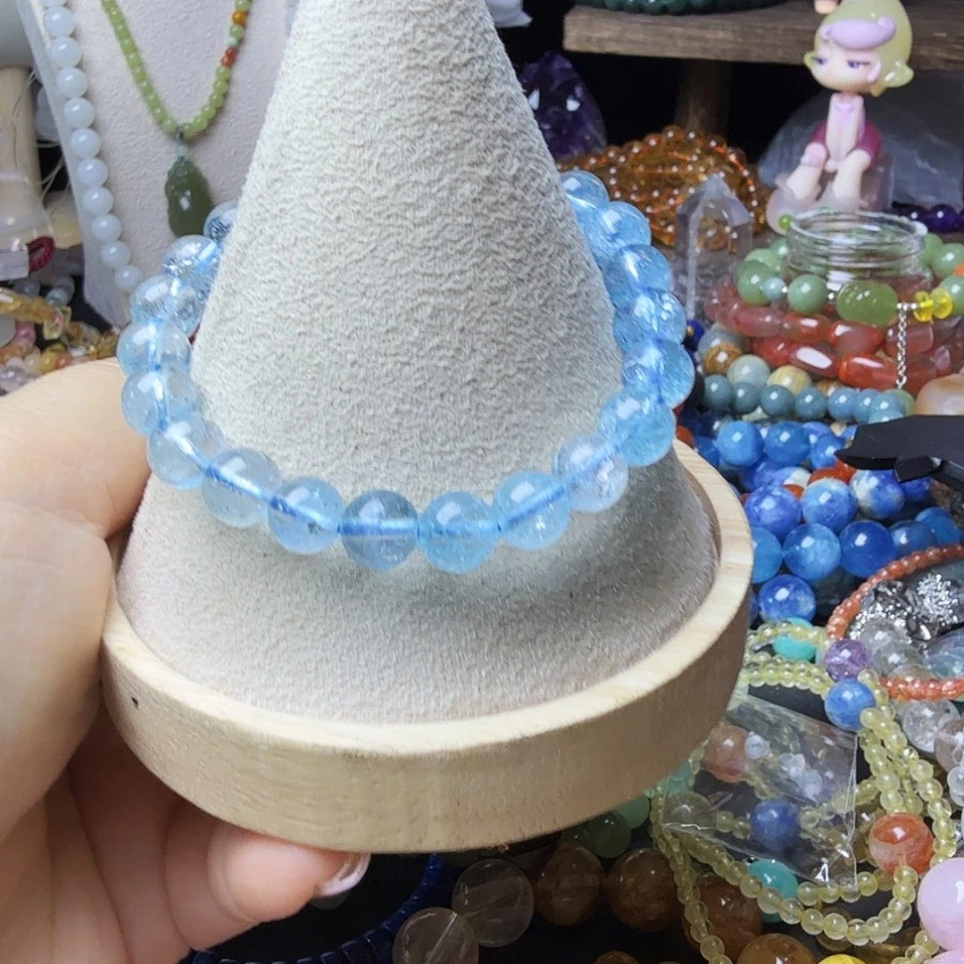 未镶嵌手链水晶海蓝宝手链