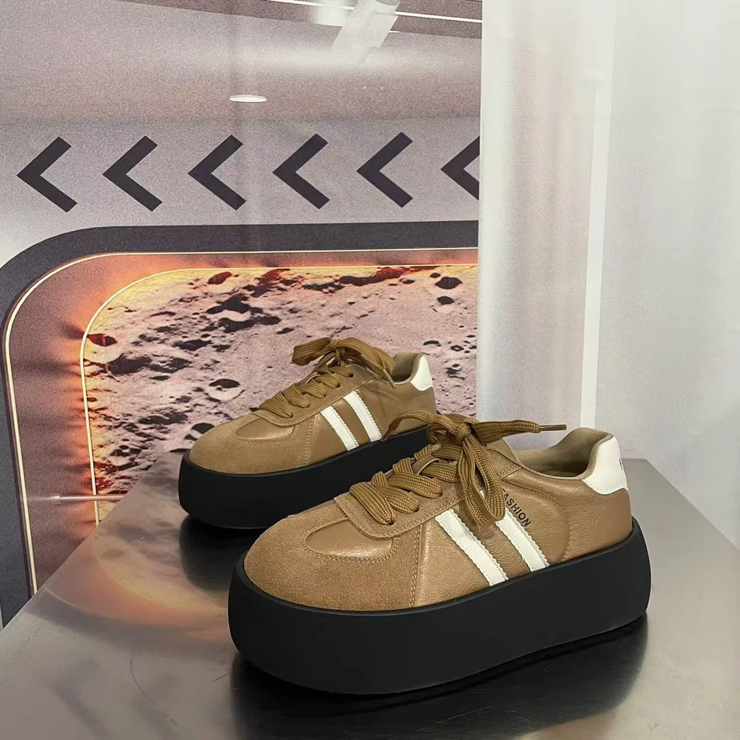 1902-39单里新款2025圆头系带韩版简约休闲板鞋潮流百搭白色时尚