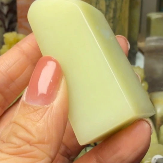 毋***殆印石青田石青田竹叶青印章