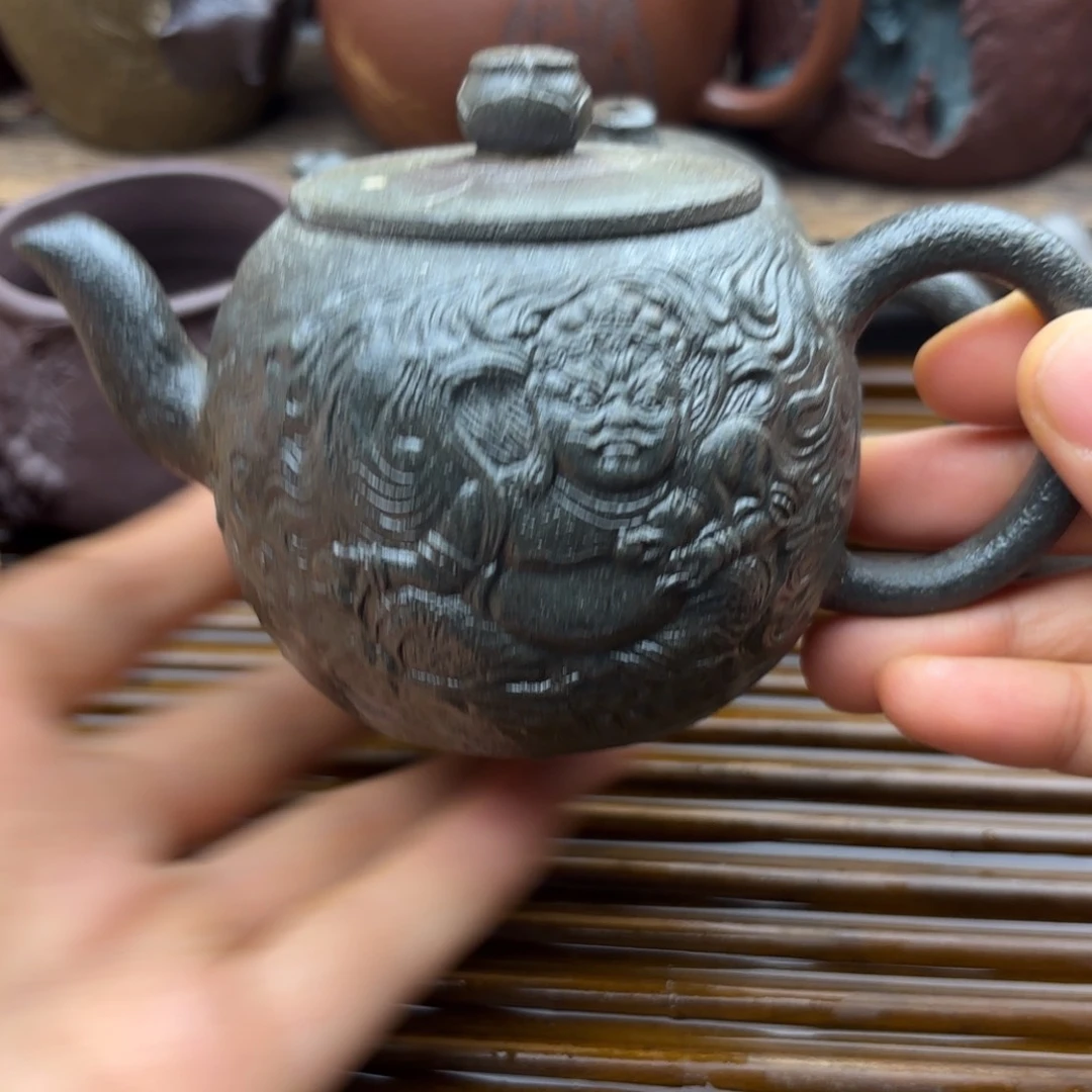 茶壶紫砂黄爷爷柴烧红降坡160c c