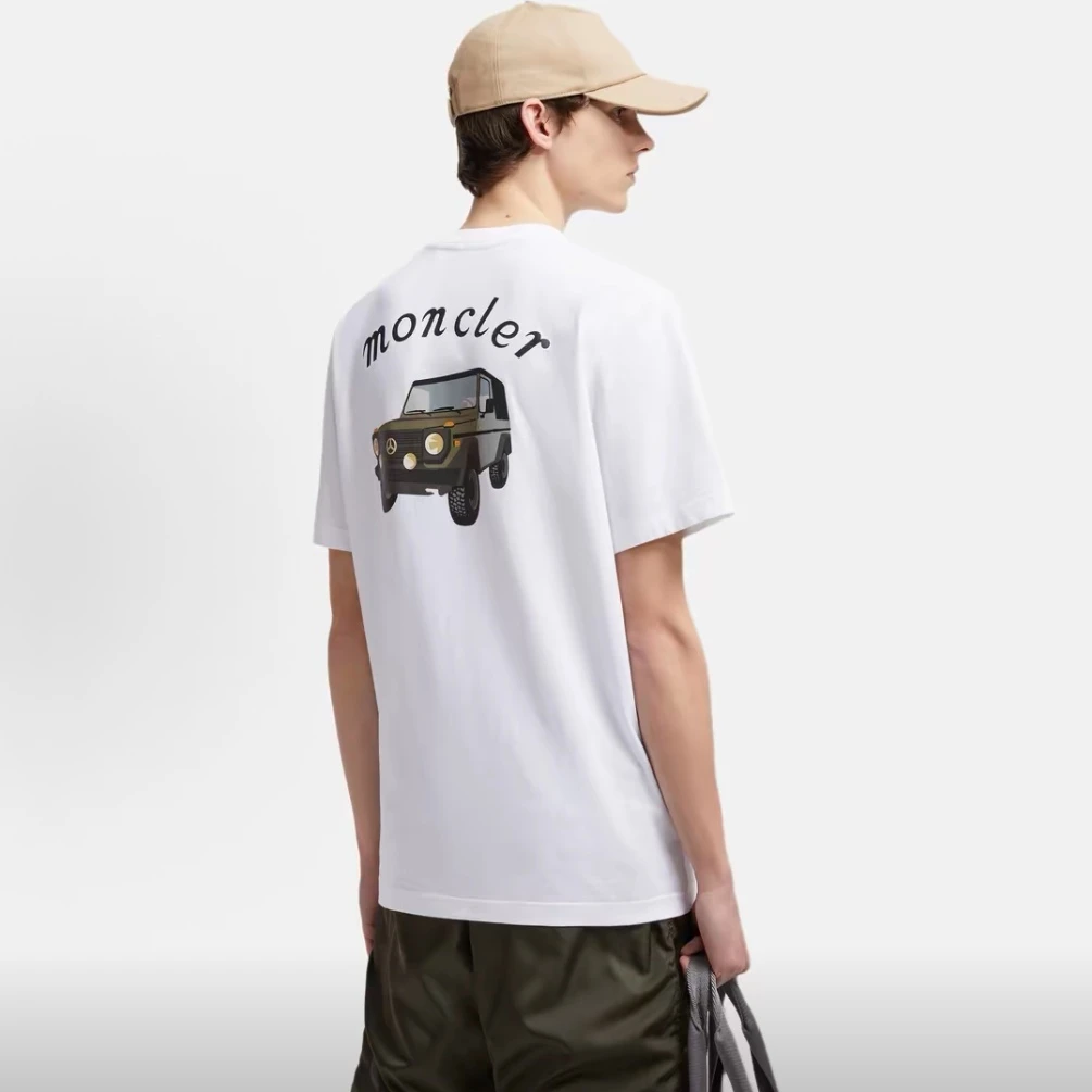 未使用 MONCLER 蒙口盟可睐白色奔驰联名款短袖T恤