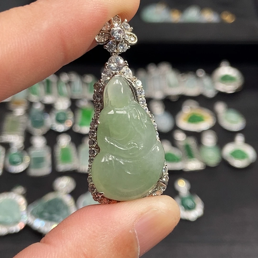 翡翠银S925镶嵌颈饰