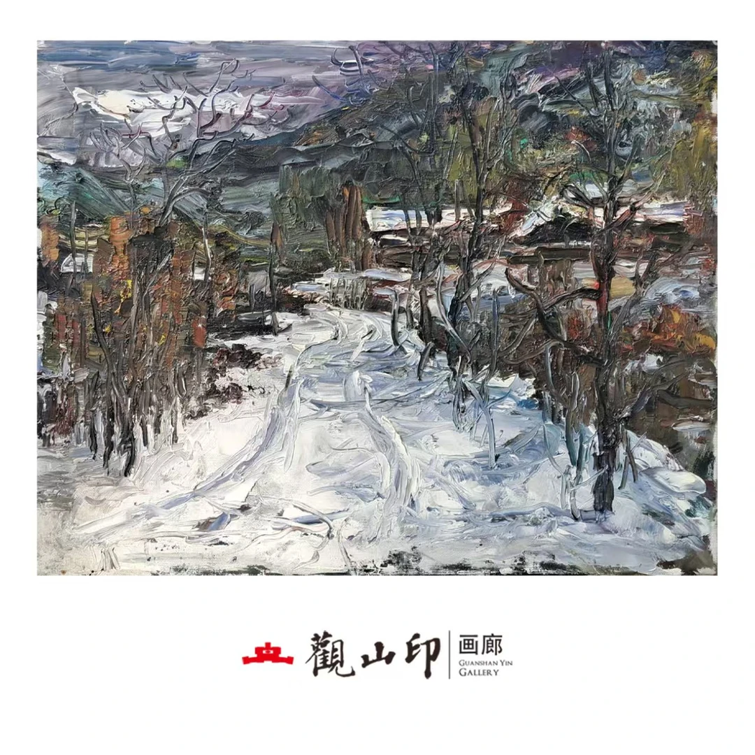 WZH原创手绘风景油画39.7x50cm乡村作品5410