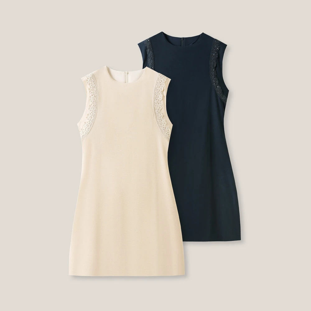 纯色气质休闲百搭无袖连衣裙背心ss26289