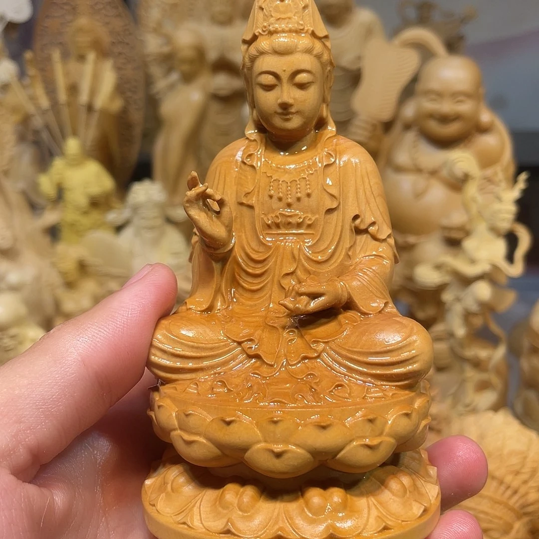 黄杨木黄杨木坐莲观音