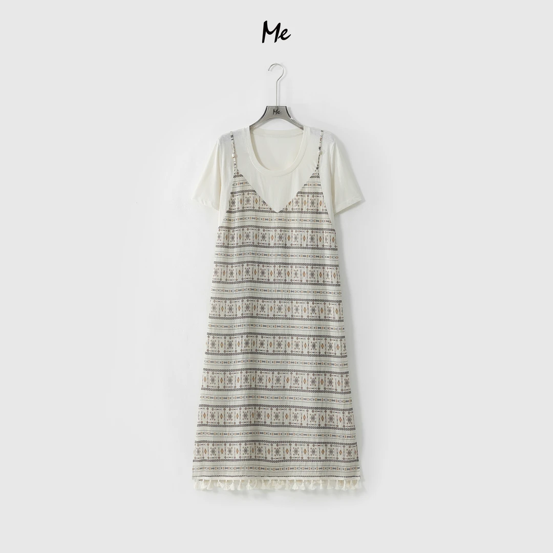 ME【罗德岛】天丝亚麻混纺冰肌透气显瘦百搭时尚休闲连衣裙MESS5873