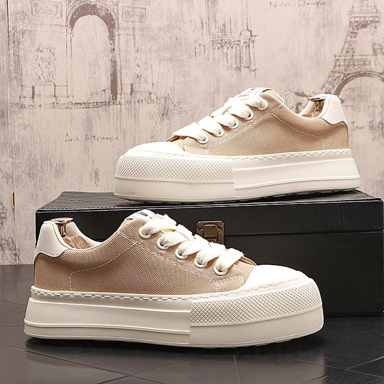 纪捷希轻奢板鞋男新品韩版时尚百搭运动男鞋潮流夏季透气帆布鞋子