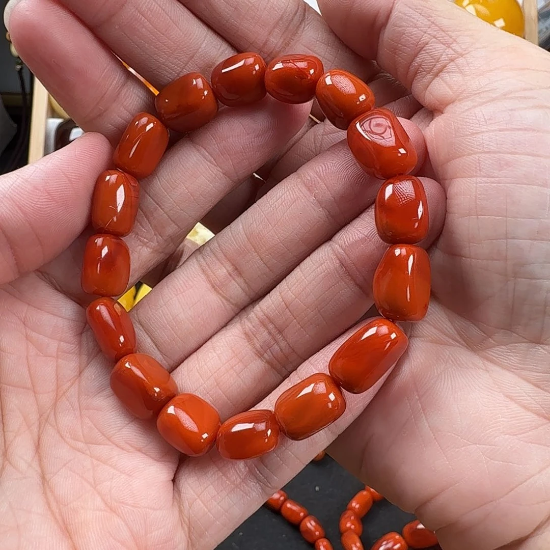 朱***叶手链未镶嵌南红玛瑙南红29g