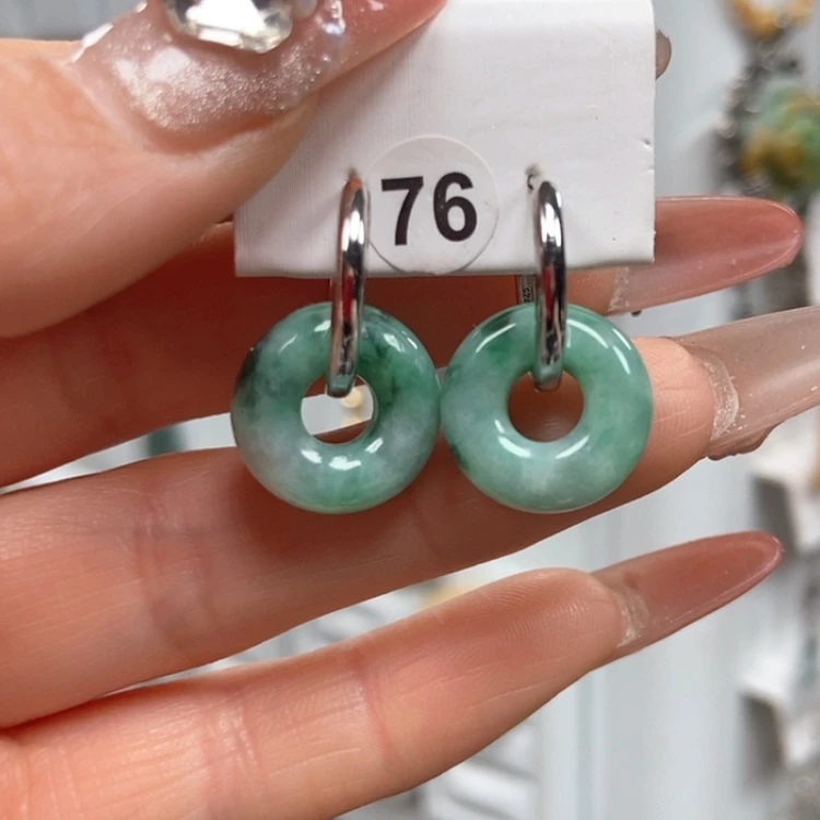 【闪购商品】翡翠耳饰银S925镶嵌耳饰