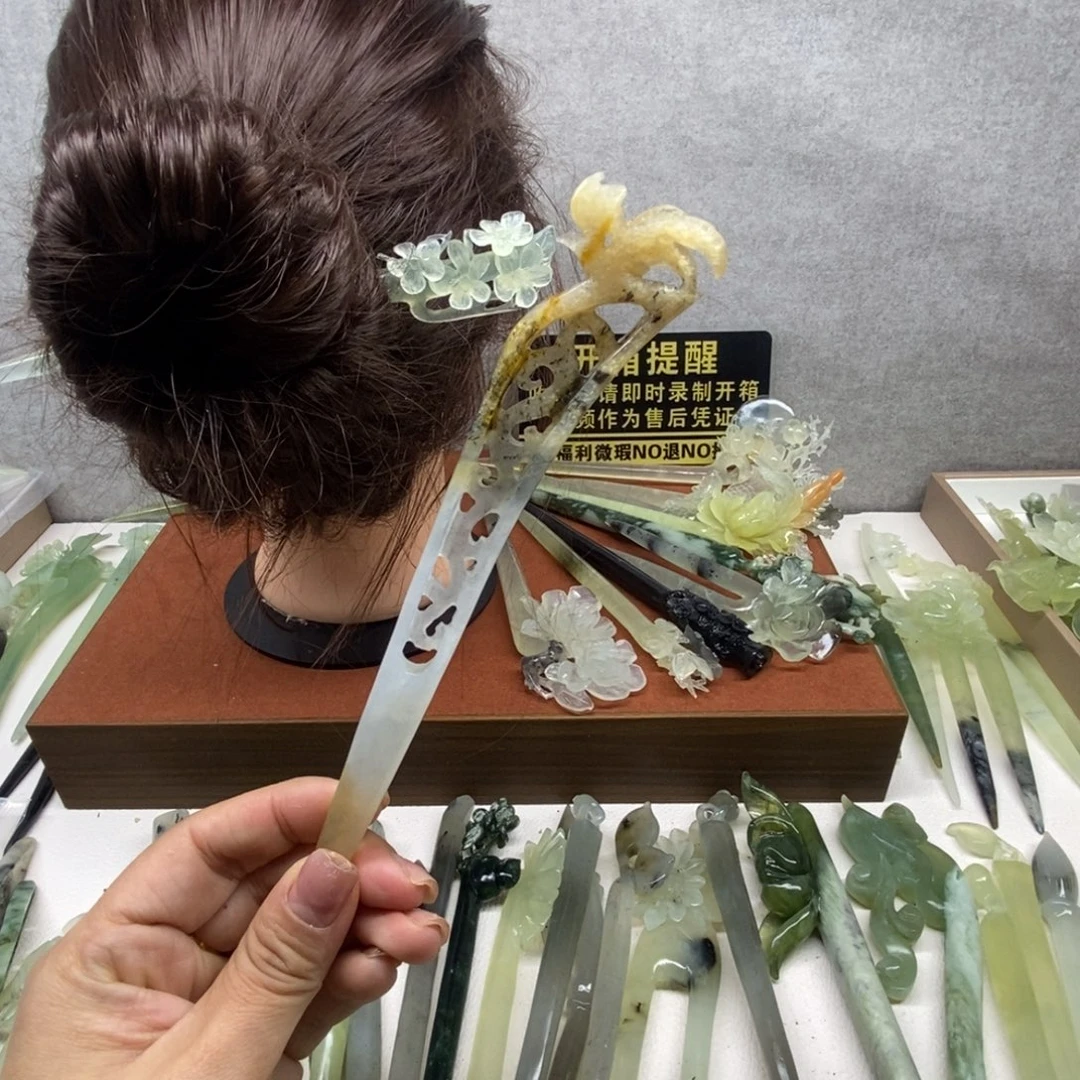 蛇纹石玉未镶嵌发饰