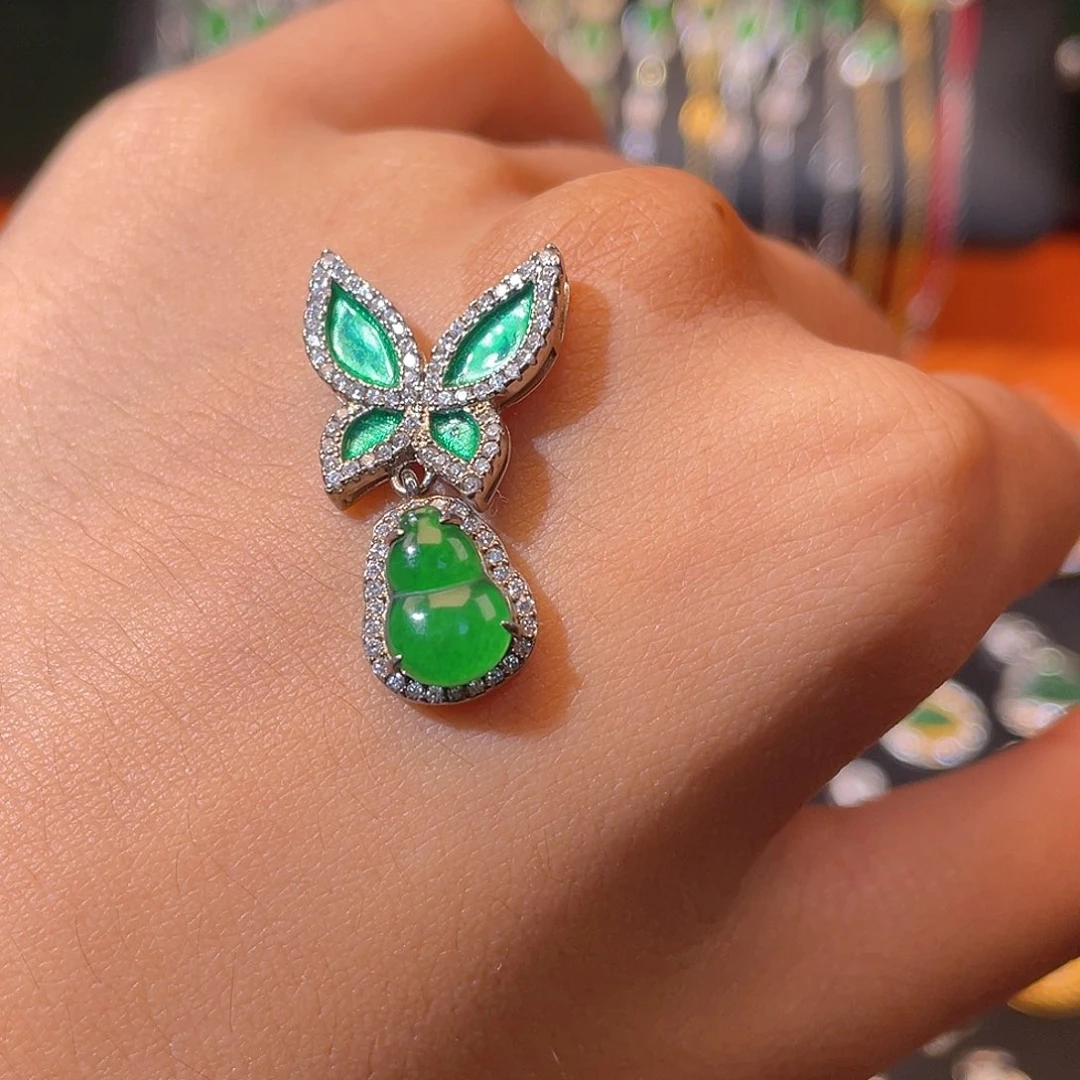 翡翠银S925镶嵌颈饰