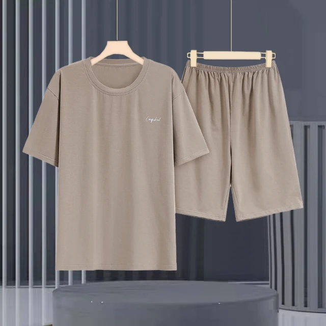 夏天莫代尔男士睡衣冰丝夏季男款宽松简约薄款休闲凉感家居服套装