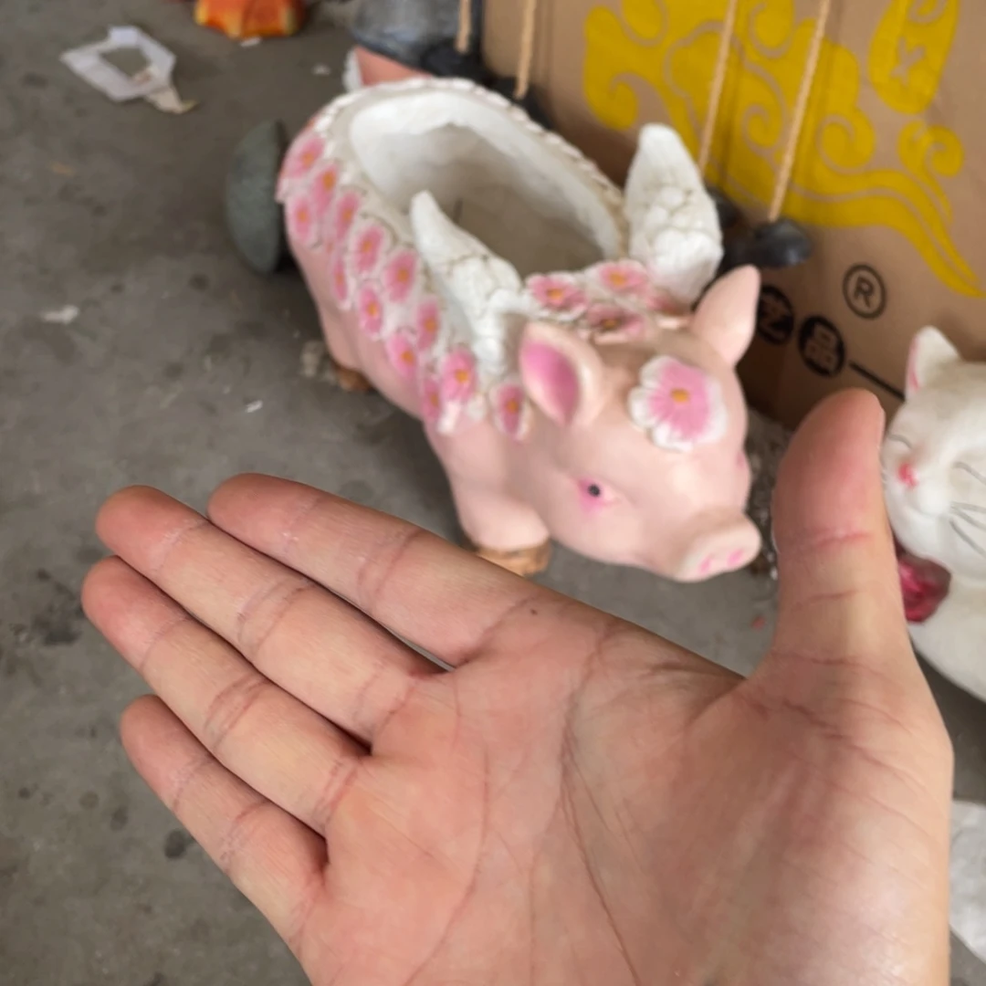 【闪购商品】氧化镁粉色花瓣小猪盆