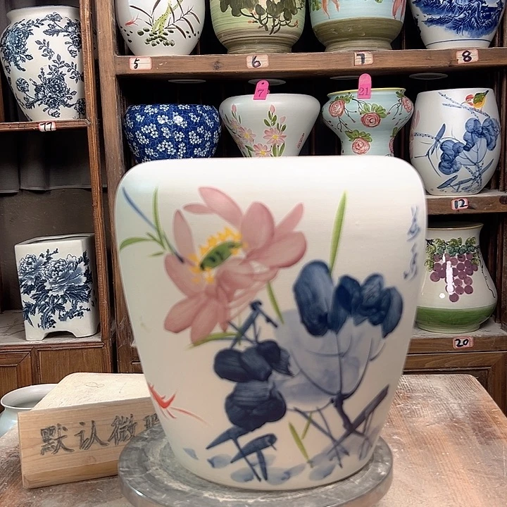 陶苹果青花荷花新款新款陶瓷