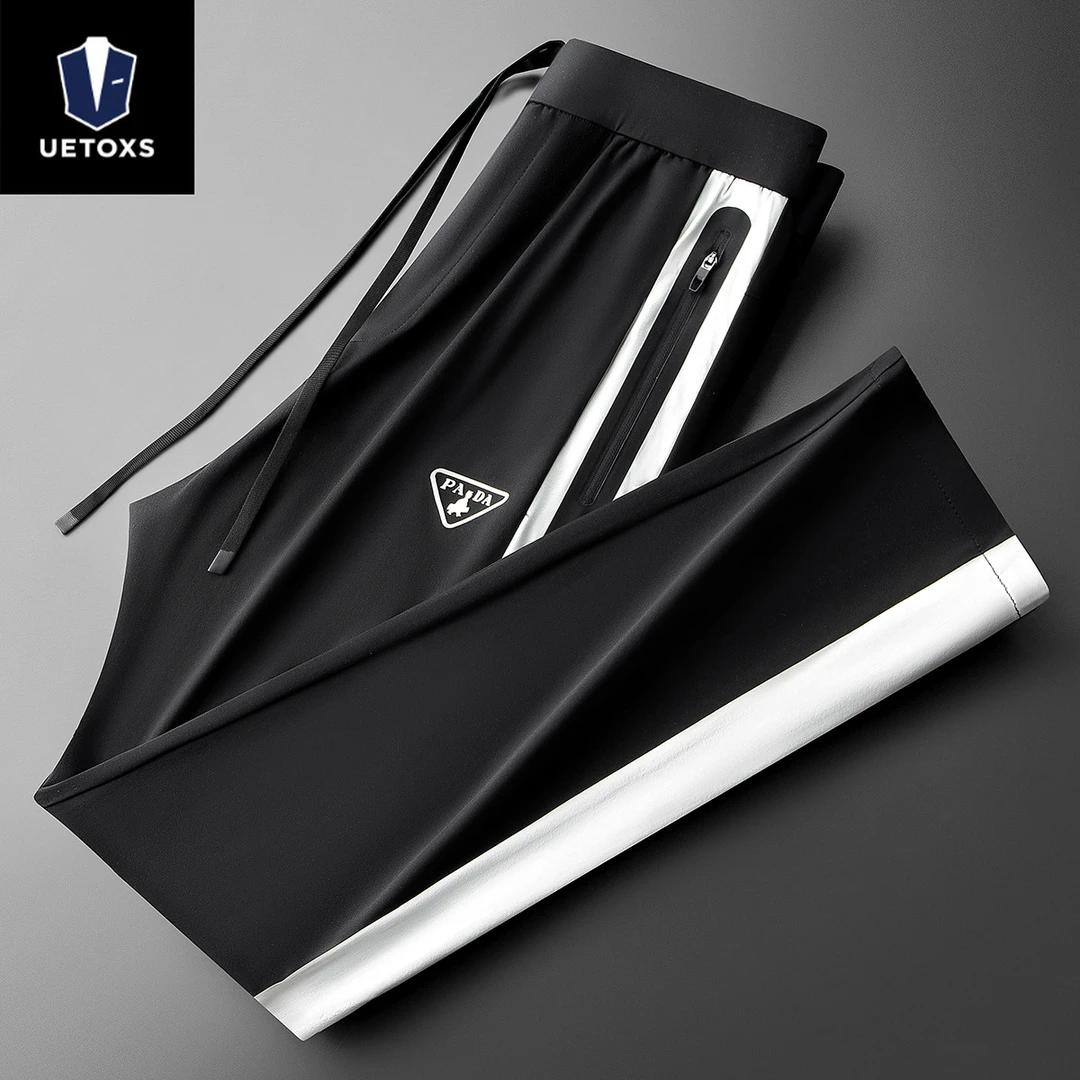 夏季轻奢冰丝速干抗皱运动裤男士高端直筒卫裤牛奶丝百搭休闲裤男