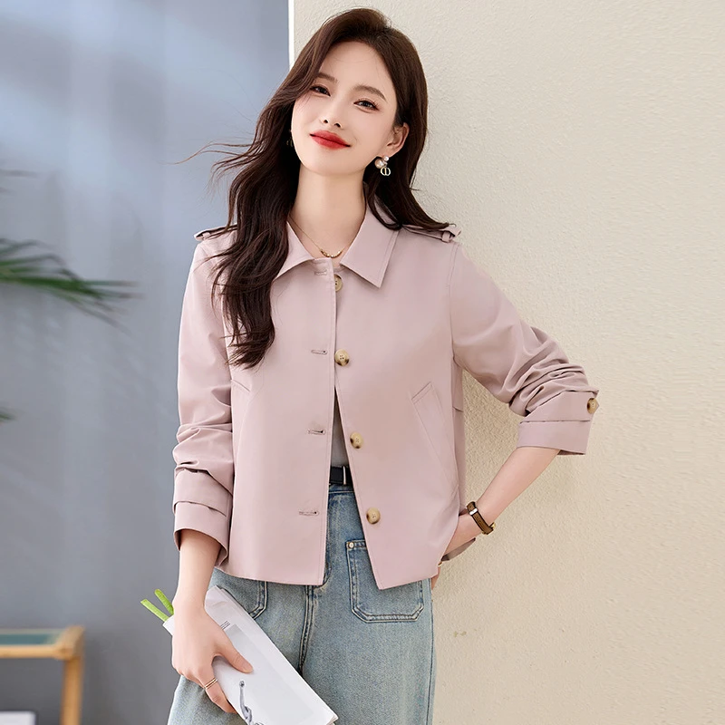 小个子短款时尚外套女2025春秋新款高端休闲显瘦百搭上衣