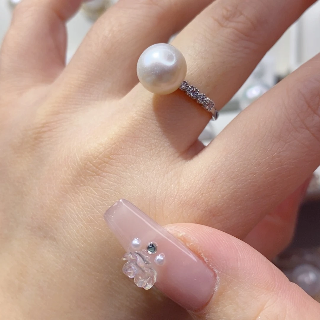 淡水珍珠戒指合金