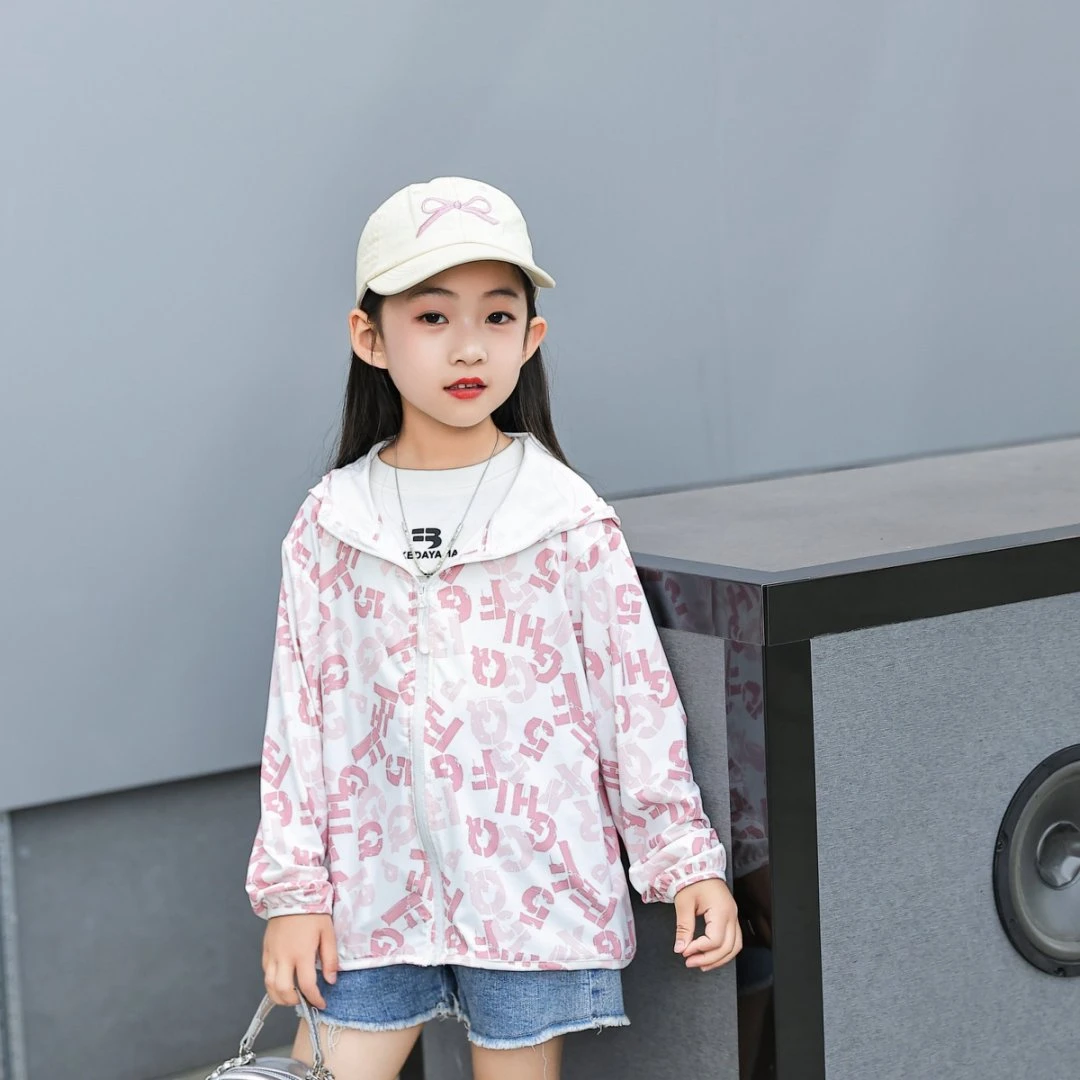 儿童夏季新款防晒衣UPF50+防紫外线男女童室外防晒伤拉链连帽外套