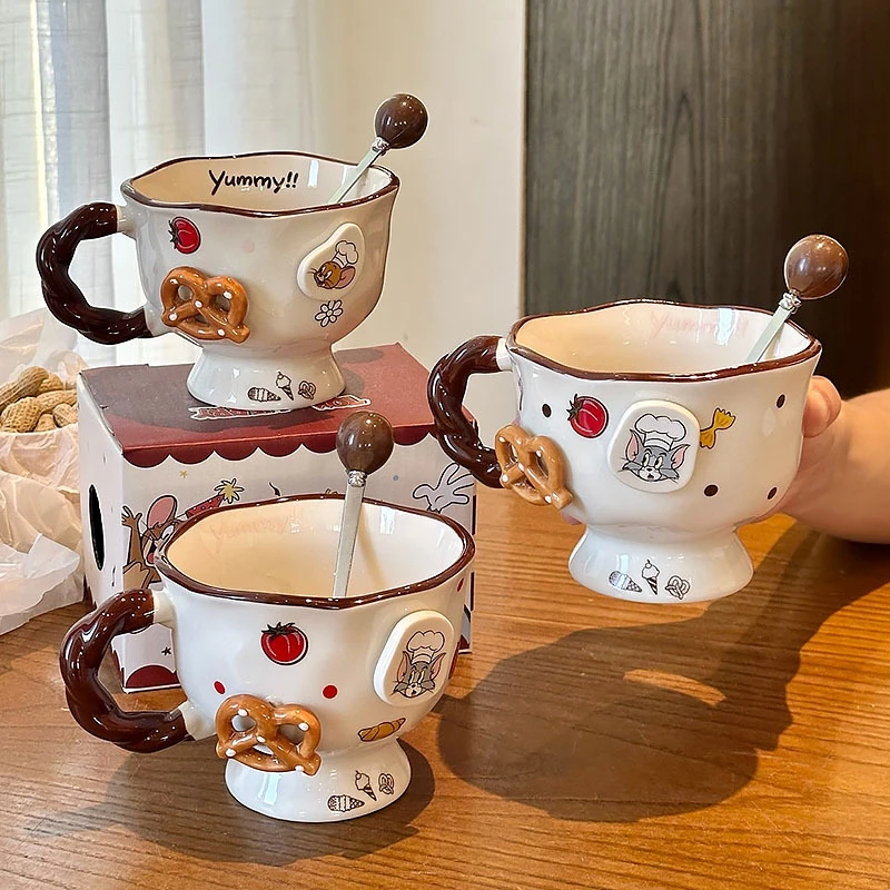 猫和老鼠陶瓷咖啡马克杯子女生高颜值情侣喝水杯子家用生日礼物品