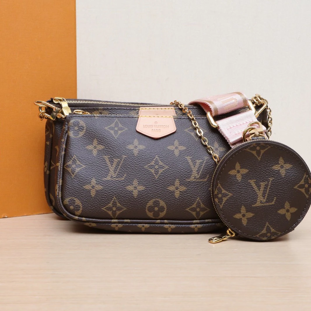 99新 LouisVuitton/路易威登 【活动黑黑】五合一 粉肩带 老花