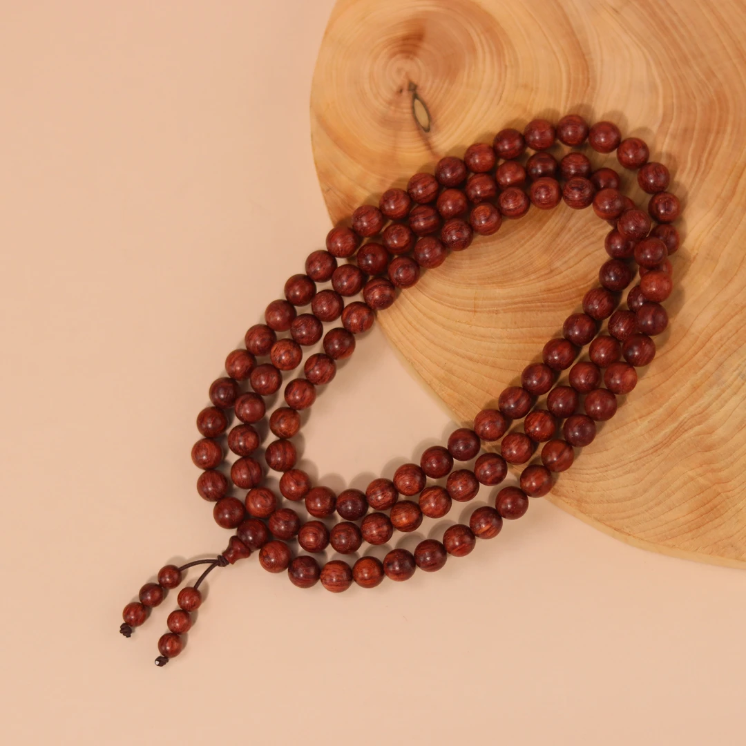 印度小叶紫檀多圈手串 108颗*8mm圆珠 多样性发一