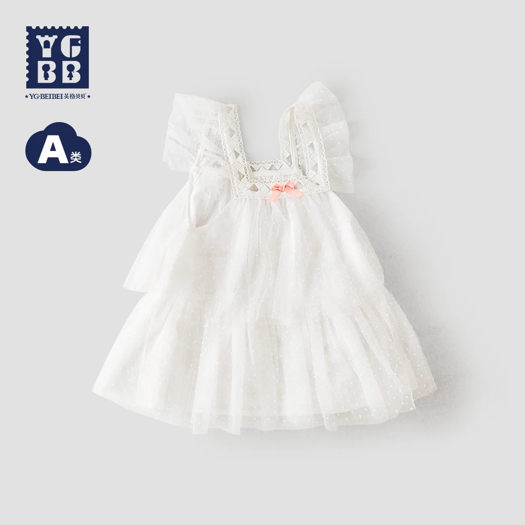英格贝贝夏装新款女童洋气女宝宝公主裙甜美网纱蓬蓬裙B32478002