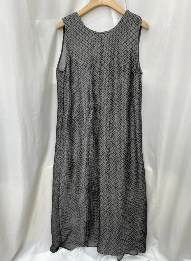 【NMS 诗绣香云纱】灰色波点无袖毛呢背心裙